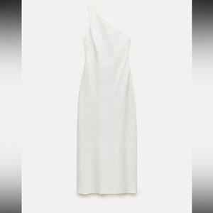 Zara 100% Linen Asymmetric Dress